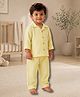 LazyToddler Muslin Woven Full Sleeves Solid Shirt & Pants Set - Yellow
