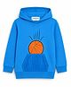 The Mom Store Terry Knit Full Sleeves Basketball Printed Light Winter Hooded Sweatshirt - Blue