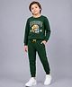 Plum Tree Cotton Knit Full Sleeves Chicago Text Printed Tee & Joggers Set - Green