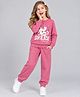 Plum Tree Cotton Knit Full Sleeves Unicorn & Dream Text Printed Tee & Joggers Set - Pink