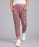 Plum Tree 100% Cotton Knit Leopard Printed Joggers - Light Pink