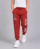 Plum Tree 100% Cotton Knit Typography Printed Joggers - Orange