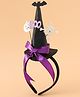 Hair Bands Halloween Theme Mini Witch Hat Boo Applique Free Size-Black