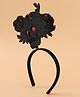 Hair Bands Halloween Theme Spooky Gothic Skull and Rose Applique Free Size-Black