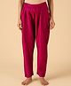 The Mom Store Silk Woven Solid Maternity Pants - Fuchsia