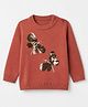 Honeyhap Premium 100% Pullover with Full Sleeves and Butterfly Sequins With Bio Finish in Brown