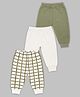 Mi Arcus Knit Pack Of 3 Solid & Graph Checked Thermal Pants - Multi Colour