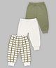 Mi Arcus Knit Pack Of 3 Solid & Graph Checked Thermal Pants - Multi Colour