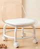 Purple Tots Kids Transparent Shell Rolling Chair with Soft Cushion - White