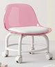 Purple Tots Kids Transparent Shell Rolling Chair with Soft Cushion - Pink