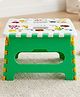 Purple Tots Foldable Kids Stool with Cute Fruit & Alphabet Print | Green & Yellow