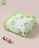 Purple Tots Baby 6 Layer Organic   Muslin Crinkled Blanket with Cute Unicorn & Stars Print - Light Green