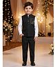 Rikidoos Cotton Woven Full Sleeves Shirt & Pant Set With Stone Embellished Waistcoat - Black
