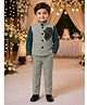 Rikidoos Cotton Woven Full Sleeves Shirt & Pant Set With Stone Embellished Waistcoat - Grey