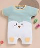 Wonderchild Interlock Knit Half Sleeve Romper With Penguin Print - White