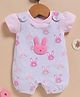 Wonderchild Interlock Knit Half Sleeve Top & Romper With Bear Patch - Pink