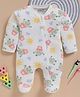 Wonderchild Interlock Knit Full Sleeves Printed Sleepsuit - White