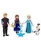Disney Frozen Toys, Small Doll 4-Pack with Anna, Elsa, Kristoff & Olaf, Plus Fountain and 3 Storytelling Accessories, Inspired by Movie - Multicolor