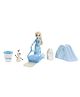 Disney Frozen 5.5 Inches Young Elsa Doll With Dough & Olaf Mold & Ice Sled & Snow Hill Accessories - Blue