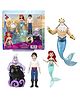 Disney Princess Small Doll Set With Mermaid Ariel & Prince Eric & Ursula & King Triton Pack of 4 - Multicolor