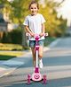 StarAndDaisy X Peppa Pig Kick Scooter for Kids 3+ Years, Foldable Skate Scooter for Children Boys & Girls with 4 Level Height Adjustment, LED Wheels & Brakes - Pink