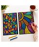 JoGenii Zentangle Mega Coloring Combo | 10 Poster Mega Art Combo | Zentangle Doodle & Patterned Serenity | Premium Art Sheets with Coloring Pens | Perfect for Gifting Adults, Kids, Teens