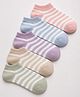 Lil' Homies Cotton Elastane Knit Pack Of 5 Striped Socks - Pink Blue Green Yellow & Lilac