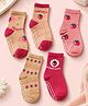 Lil' Homies Cotton Elastane Knit Pack Of 5 Stawberry Designed Socks - Pink Cream