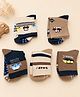 Lil' Homies Cotton Elastane Knit Pack Of 5 Vehicles Designed Socks - Red Green Navy Blue
