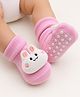 Lil' Homies Bunny Rattle Applique Detailed Anti Skid Sock Shoes - Pink