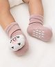 Lil' Homies Sheep Rattle Applique Detailed Anti Skid Sock Shoes - Brown