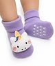 Lil' Homies Unicorn Rattle Applique Detailed Anti Skid Sock Shoes - Lilac