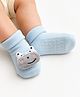 Lil' Homies Frog Rattle Applique Detailed Anti Skid Sock Shoes - Blue