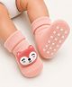 Lil' Homies Fox Rattle Applique Detailed Anti Skid Sock Shoes - Peach