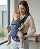 R for Rabbit Solo Wrap Comfy Baby Carrier 5 Smart Carrying Modes, Independent Self-Wear Design, Denim Blue