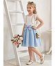 tior Net Woven Sleeveless Bow Applique Detailed Dress - White