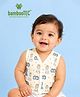 Kidbea Bamboo Woven Sleeveless Chess Piece Printed Jhabla - White