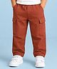 Kidbea Cotton Woven Solid Cargo Trouser - Brown