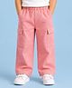Kidbea Cotton Woven Solid Cargo Trouser - Pink