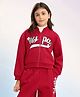 US Polo Assn Cotton Knit Full Sleeves Sweatshirt With USPA Text Print - Red