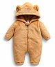 BRANDONN Woven Full Sleeves Ear Applique Detailed Romper - Brown