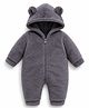 BRANDONN Woven Full Sleeves Ear Applique Detailed Romper - Grey