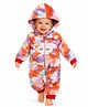 BRANDONN Woven Full Sleeves Clouds Printed Winter Hooded Romper - Multi Colour