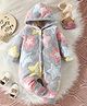BRANDONN Woven Full Sleeves Stars Designed Winter Hooded Romper - Charcoal