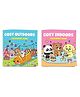 Cosy Outdoors and Indoors Activity Colouring Books A Set of 2 - English