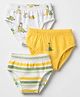 Babyhug 100% Cotton Single Jersey Knit Briefs With Dino Print Pack of 3 in Yellow White