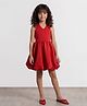 Taffykids Woven Sleeveless Halter Neck Bubble Hem Dress - Red