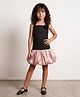 Taffykids Woven Sleeveless Halter Neck Rose Detail Organza Bubble Hem Dress - Black & Pink