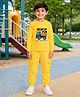 Palgrave Cotton Knit Full Sleeves Dump Truck Printed Tee & Jogger Set - Yellow