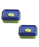 Jaypee Plus Squarewich Airtight Leakproof Sandwich Lunch Box Container 250x2 ml for School Kids with Ketchup Holder Ideal for Snacks and Meal Non Toxic Food Grade Keeps Food Fresh,Dark Blue P.Green